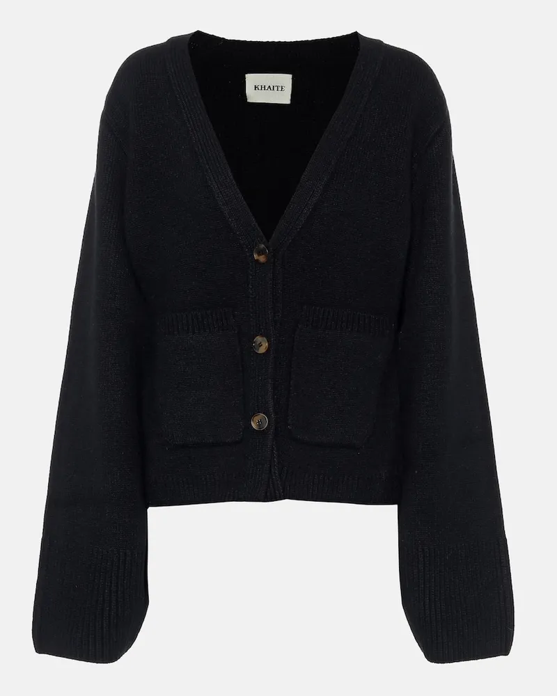 KHAITE Cardigan Scarlet in misto cashmere Nero