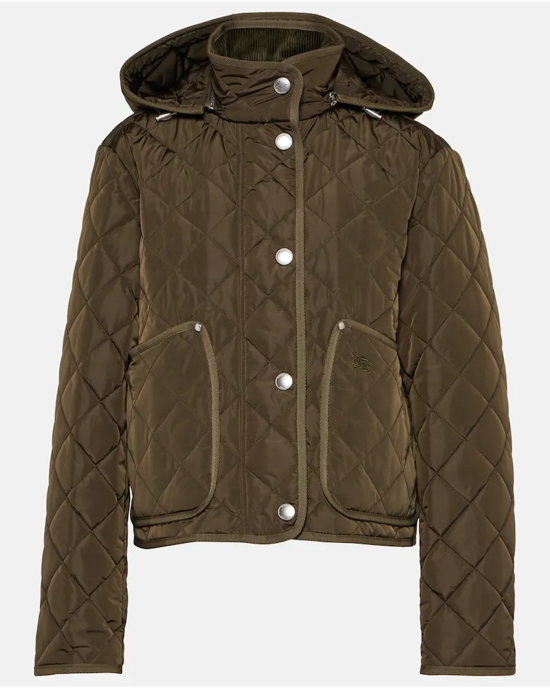 Burberry Giacca cropped con logo Verde
