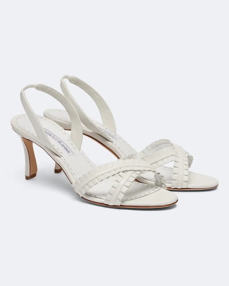 Manolo Blahnik Sandali Volusan slingback in pelle Bianco