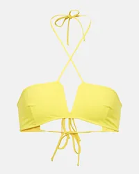 Nensi Dojaka Top bikini con scollo all’americana Giallo