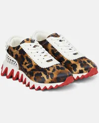 Christian Louboutin Sneakers Loubishark in raso con pelle Multicolore