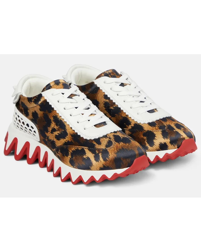 Christian Louboutin Sneakers Loubishark in raso con pelle Multicolore