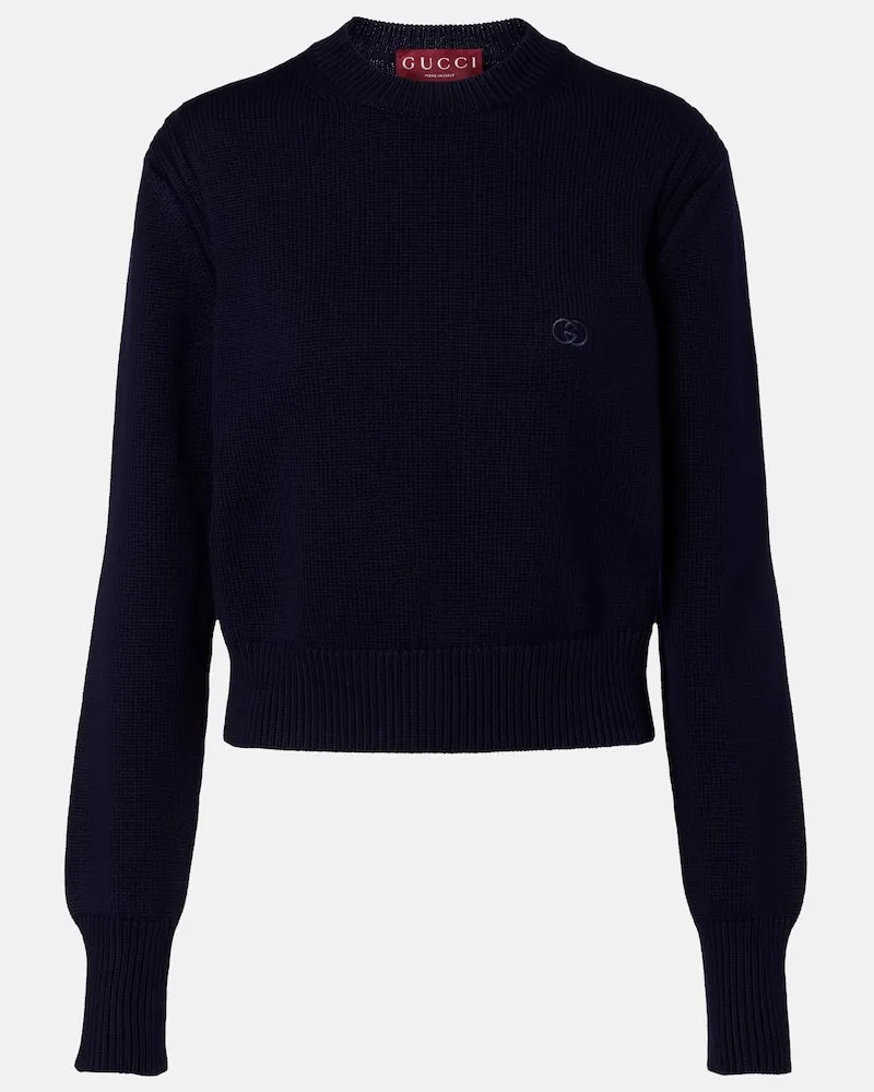 Gucci Pullover in cotone GG Blu
