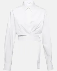 Alaïa Alaïa Camicia cropped in popeline di cotone Bianco