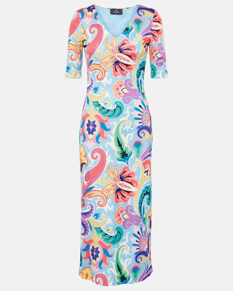 Etro Abito midi con stampa paisley Multicolore