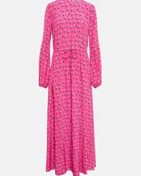 Diane von Furstenberg Abito lungo Sidney con stampa Rosa