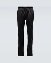 Tom Ford Pantaloni pigiama in misto seta Nero