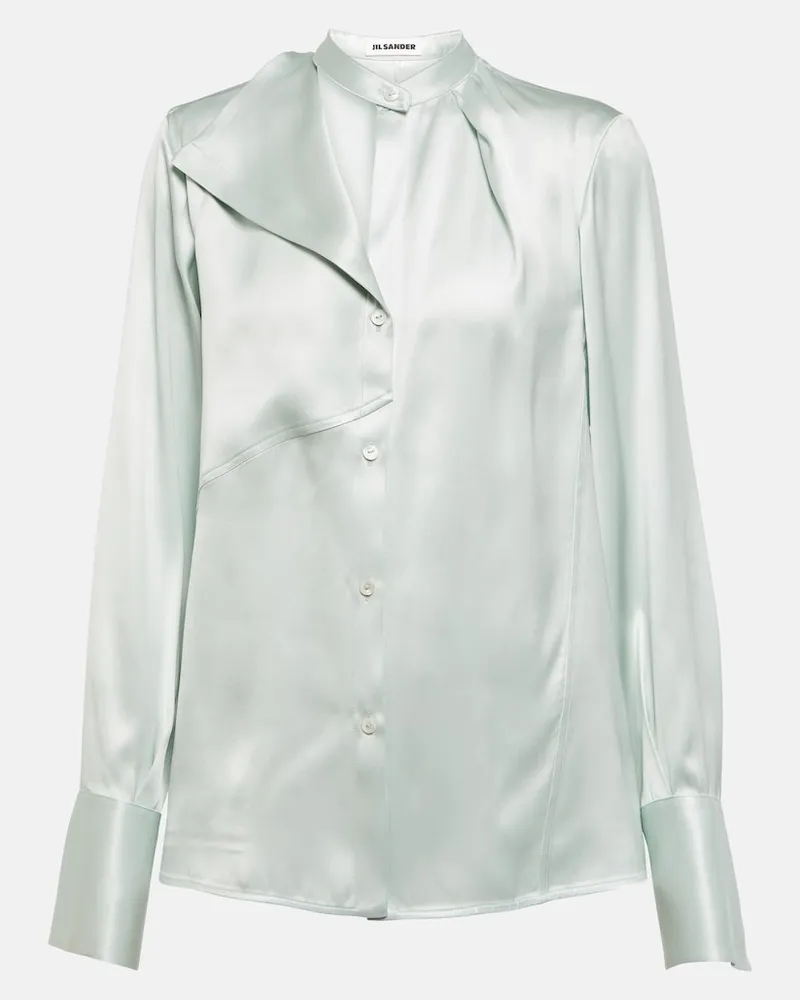 Jil Sander Blusa in seta Blu