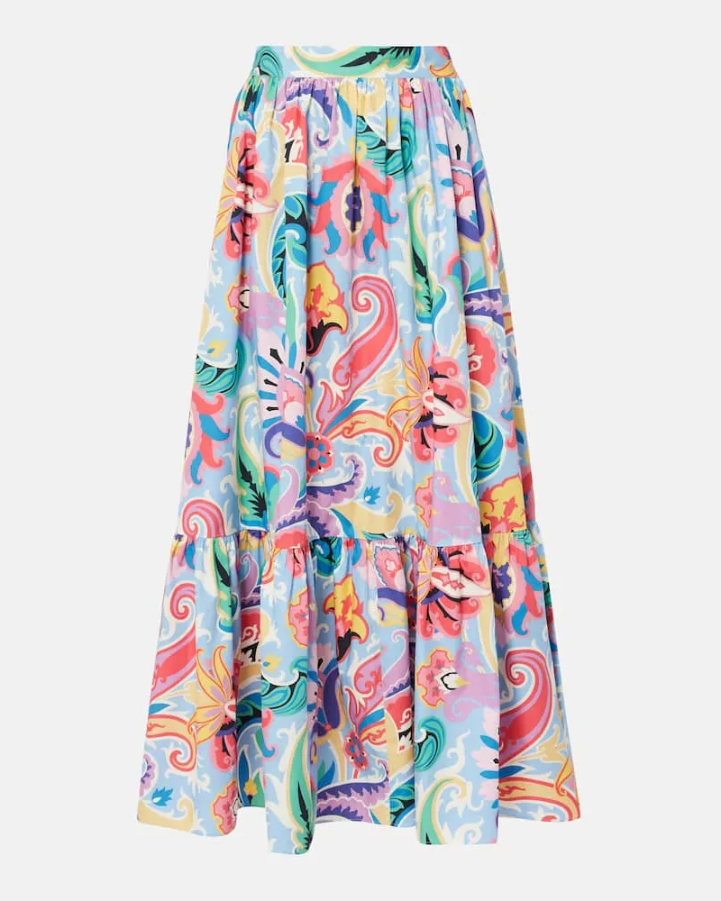 Etro Gonna lunga in cotone con stampa Bianco
