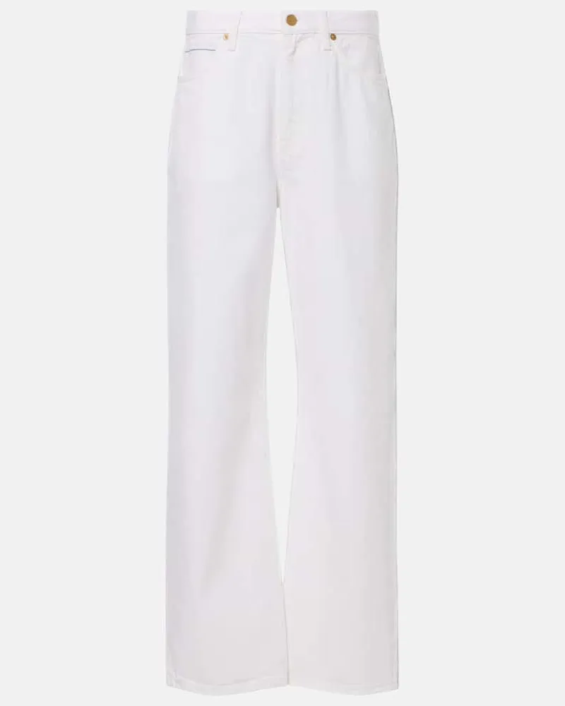 TOVE Jeans regular Sade a vita alta Bianco