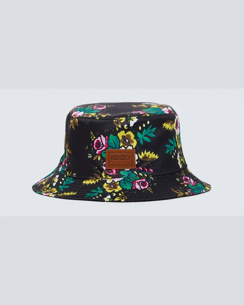 Kenzo Cappello da pescatore in raso a fiori Multicolore