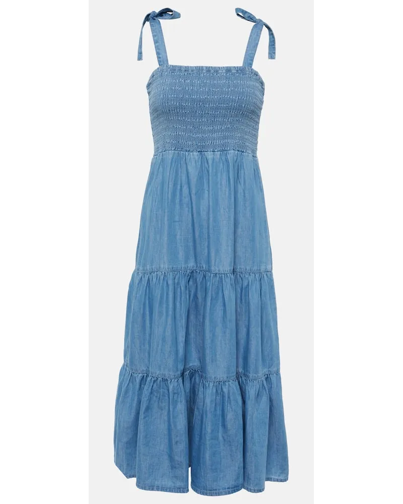 Veronica Beard Abito midi Tola in misto cotone Blu