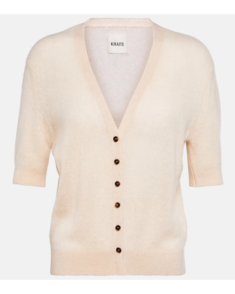 KHAITE Cardigan Dianna in misto cashmere Beige