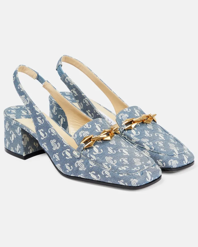 Jimmy Choo Pumps slingback Diamond Tilda 45 in denim Blu