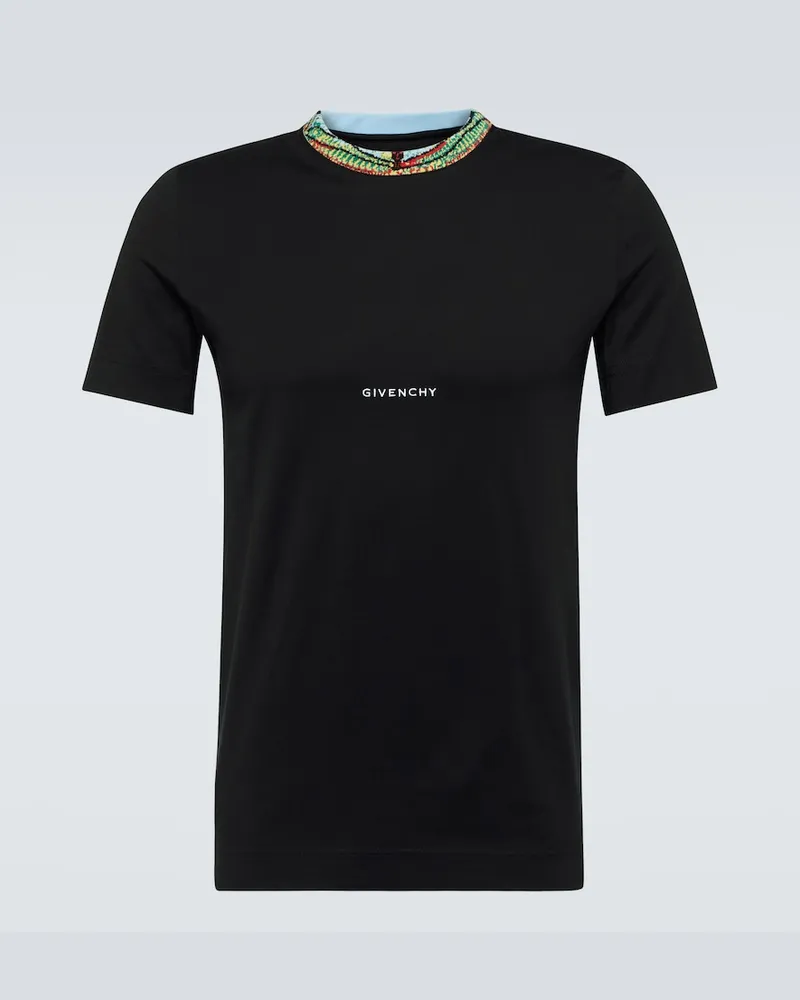 Givenchy T-shirt in jersey di cotone con logo Nero