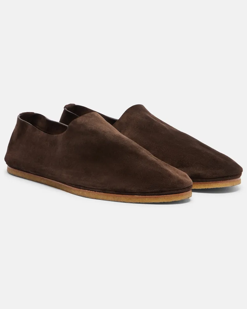 The Row Ballerine Perrick in suede Marrone