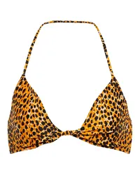 Ganni Top bikini con stampa leopardata Neutro