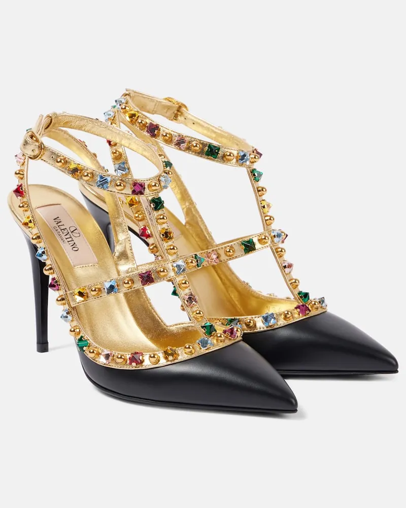 Valentino Garavani Pumps slingback Rockstud in pelle Nero