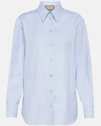 Gucci Camicia in jacquard di cotone Interlocking G Blu