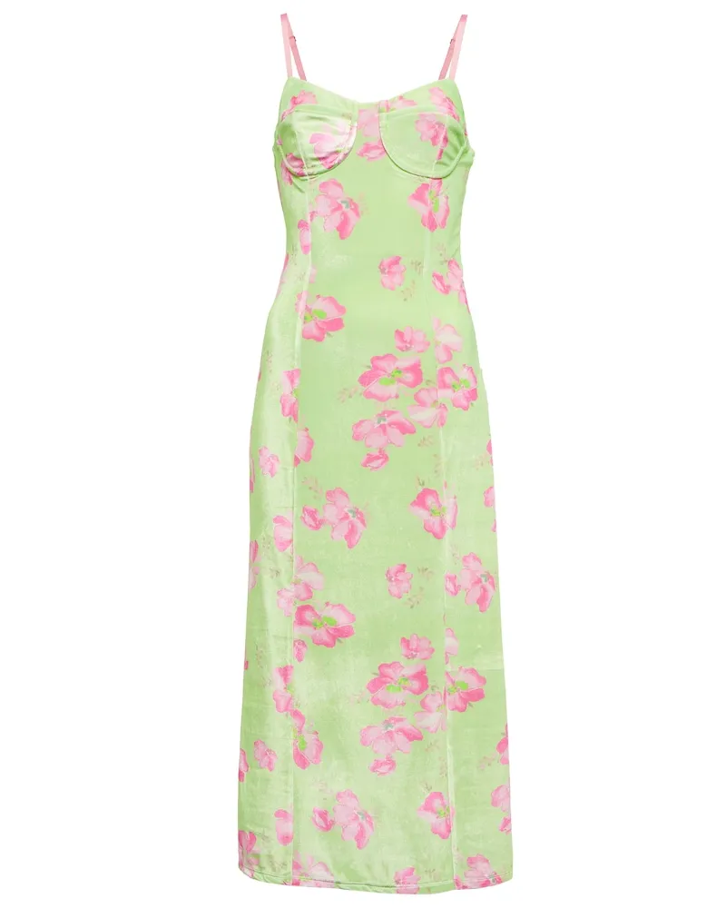 LoveShackFancy Abito midi Sima Verde