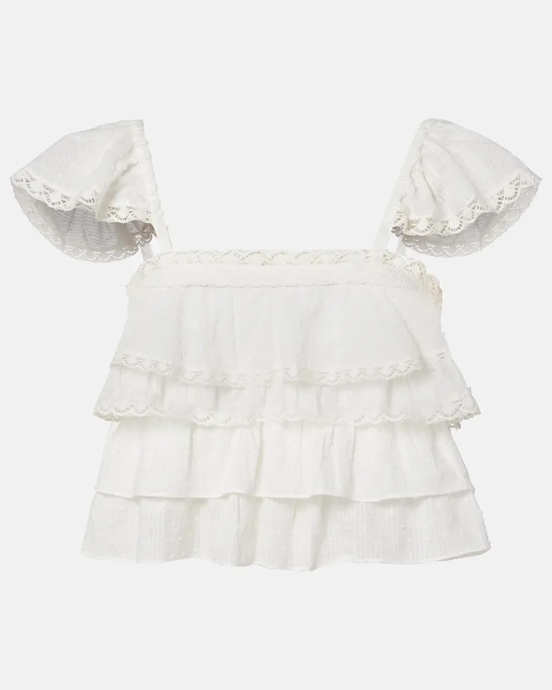 Poupette St Barth Top Anya in cotone Bianco