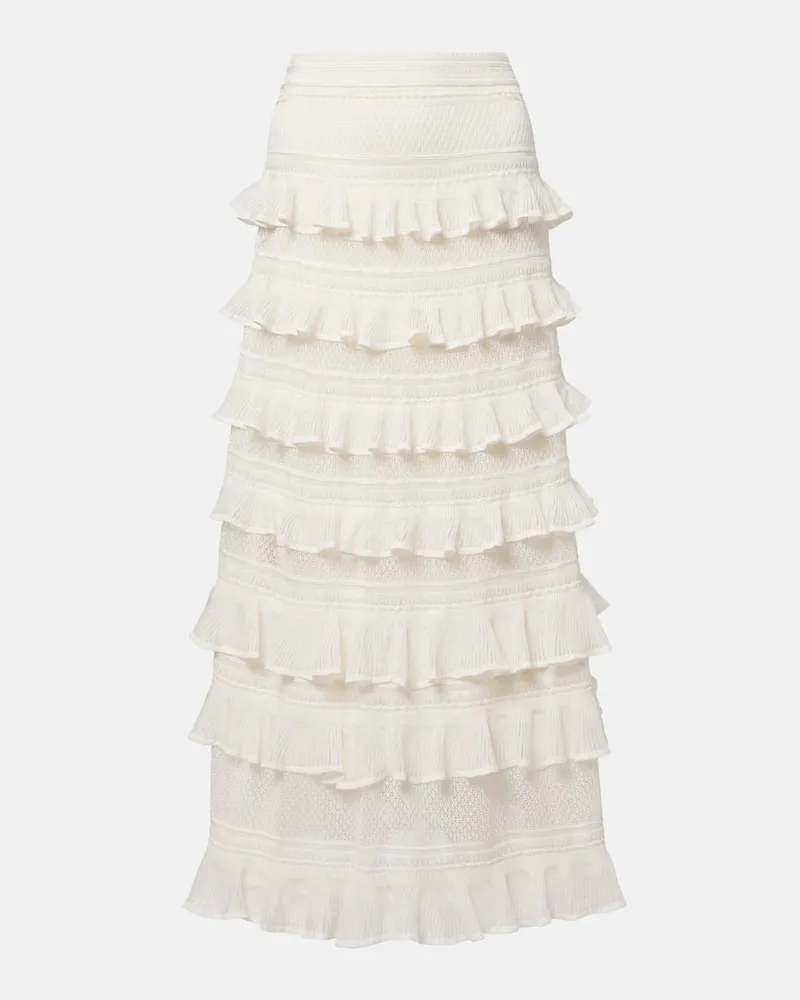 Zimmermann Gonna lunga Luna in pizzo con ricamo Bianco