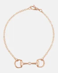 Gucci Bracciale Horsebit in oro rosa 18kt con diamante Oro