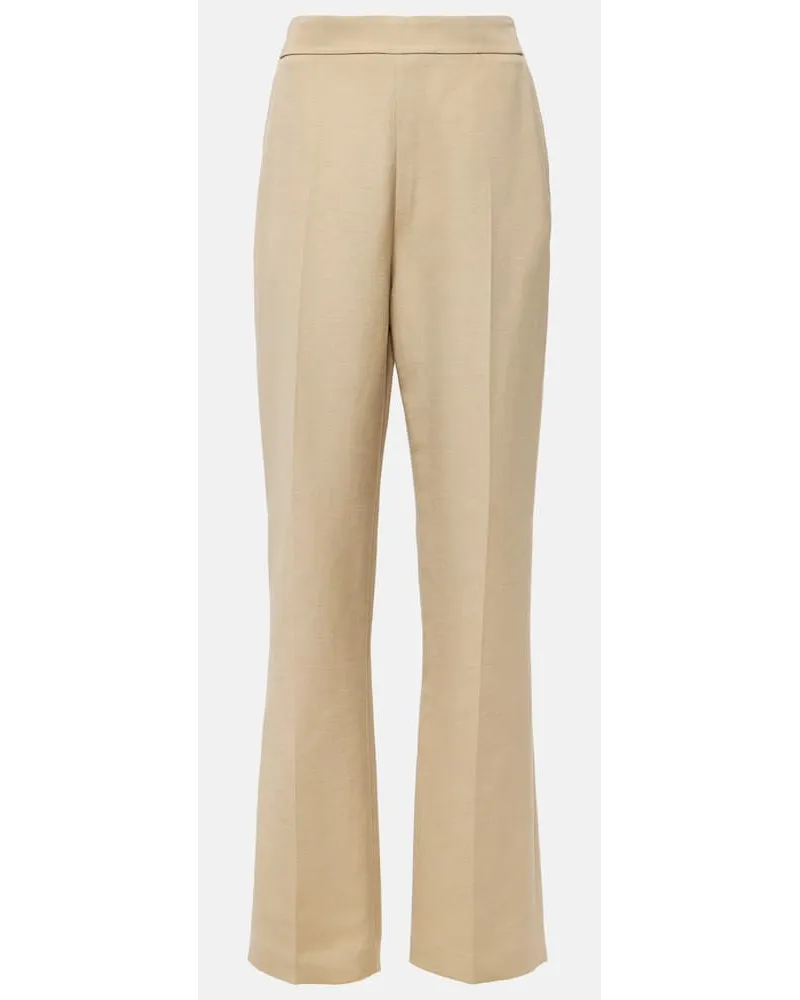 TOVE Pantaloni regular Ilaria in misto cotone Beige