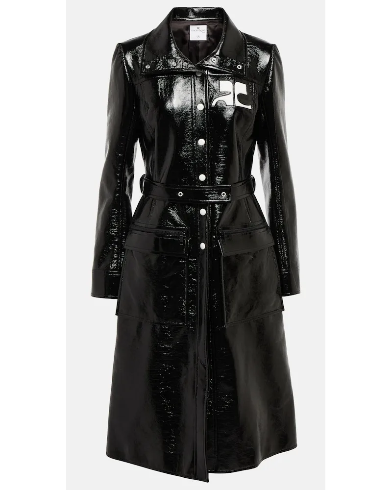 Courrèges CourrÃ¨ges Trench in misto cotone con logo Nero