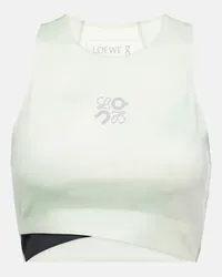 Loewe x On - Top cropped Performance con logo Bianco