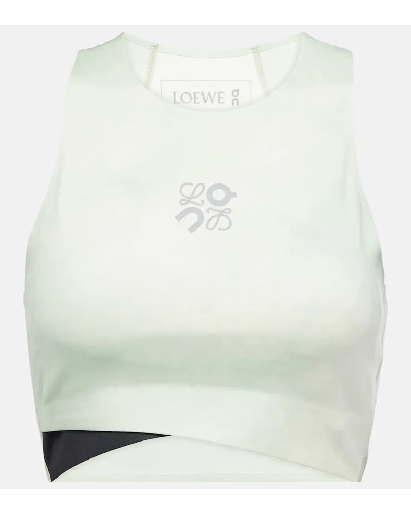 Loewe x On - Top cropped Performance con logo Bianco