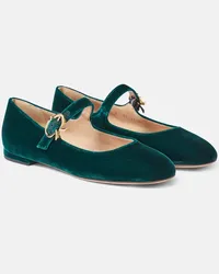 Gianvito Rossi Ballerine Mary Ribbon in velluto Verde