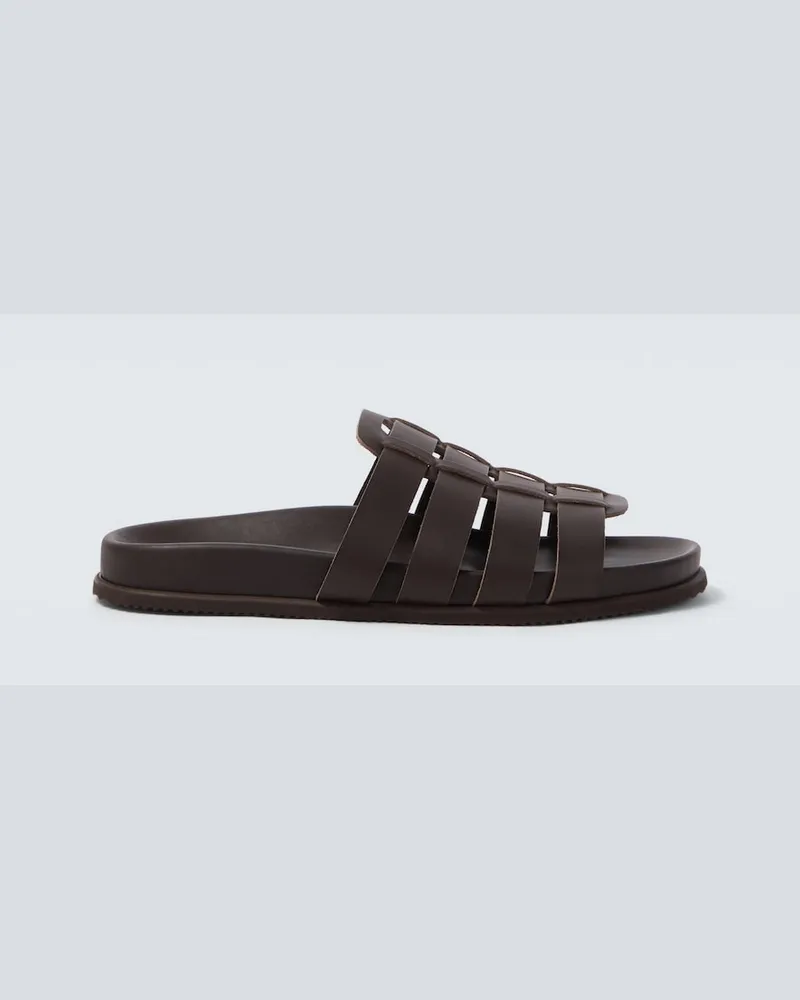 Ancient Greek Sandals Sandali Laodamas in pelle Marrone