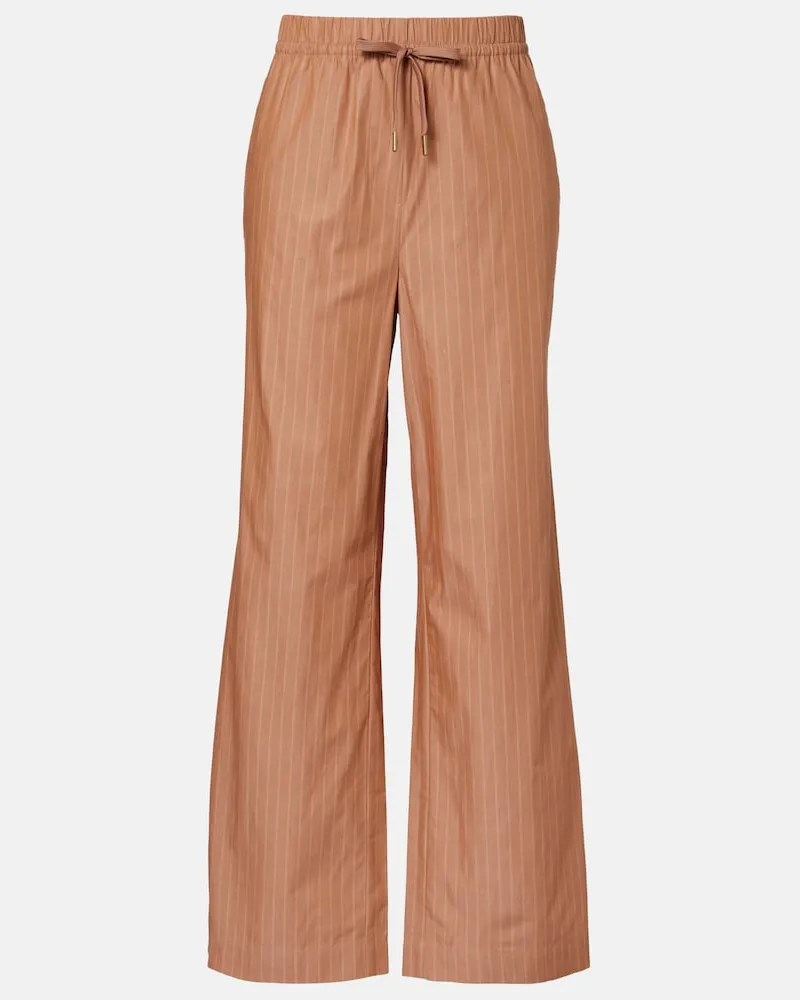 Varley Pantaloni regular Rowan in cotone a righe Marrone