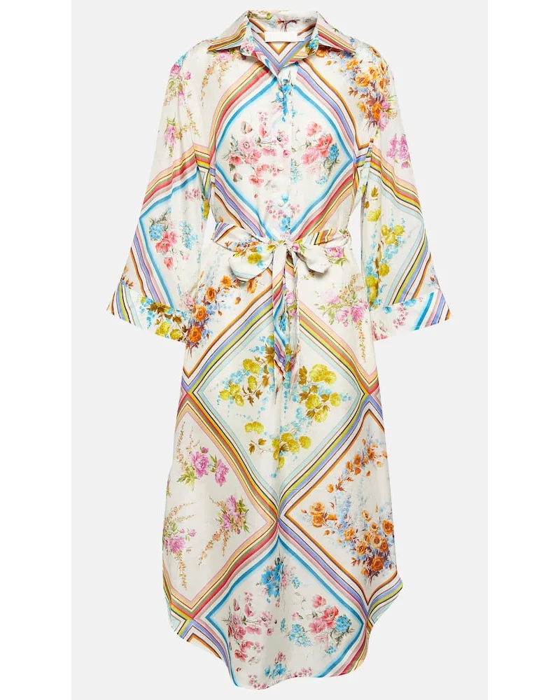 Zimmermann Abito midi Halcyon in seta floreale Multicolore