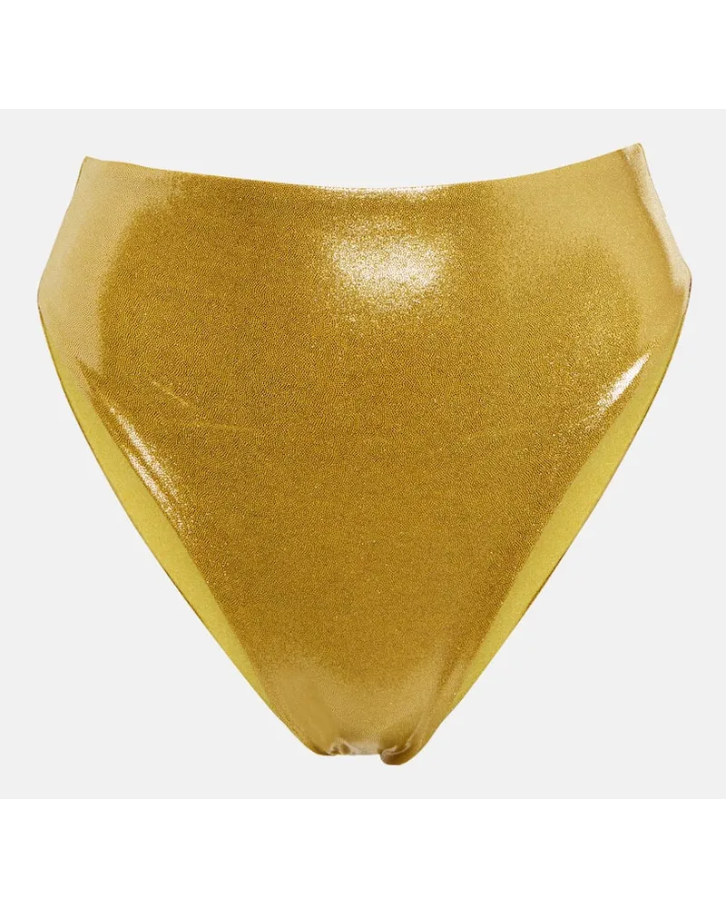 JADE SWIM Slip bikini Incline a vita alta Oro