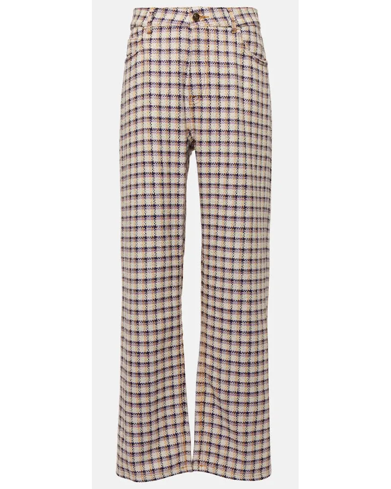 Etro Pantaloni a gamba larga in tweed Rosso