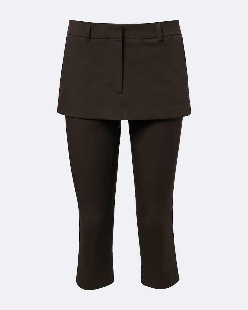 Acne Studios Pantaloni capri in cotone Marrone