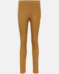 Joseph Leggings in gabardine a vita media Marrone