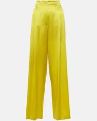 Max Mara Pantaloni a gamba larga Fiesta in seta Giallo