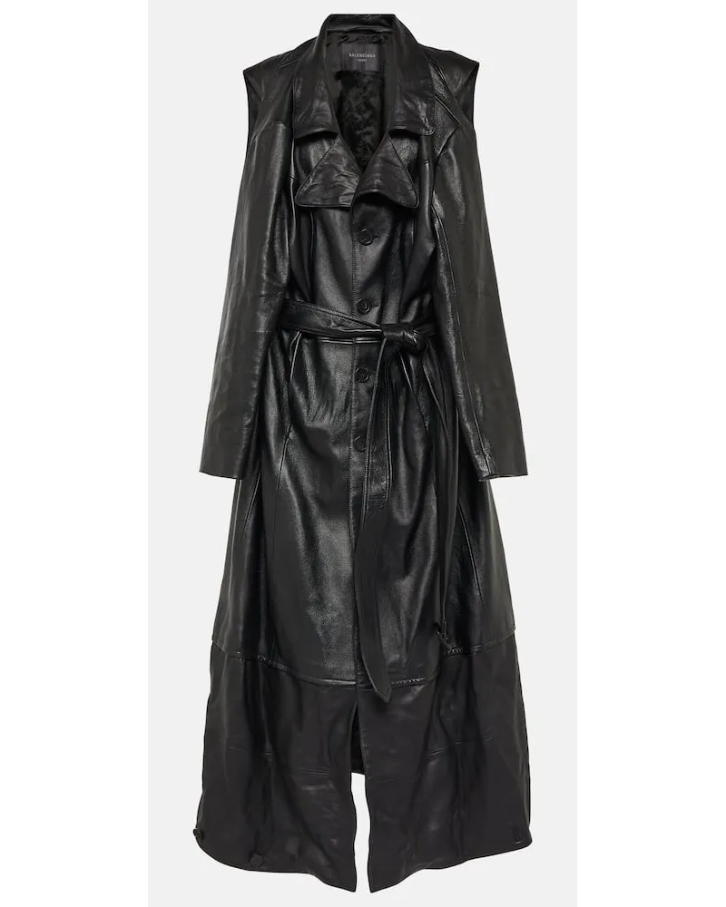 Balenciaga Cappotto monopetto in pelle Nero