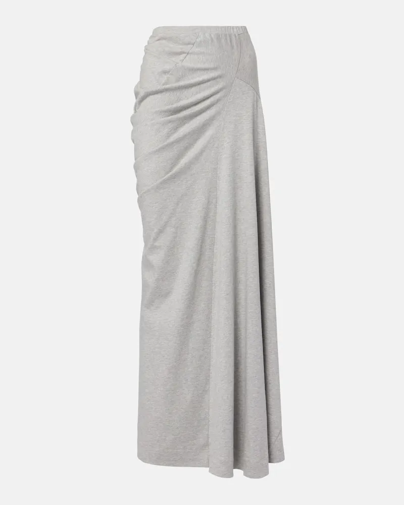 Dries van Noten Gonna lunga in jersey di cotone Grigio