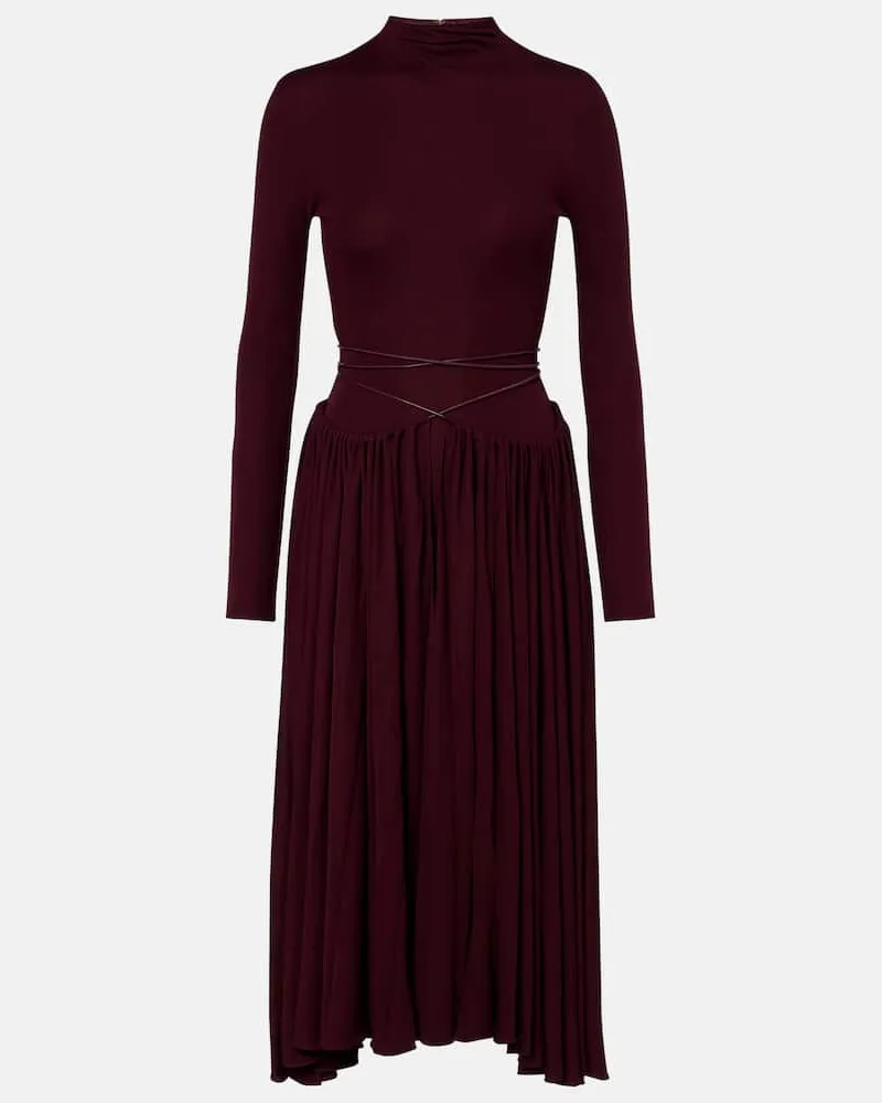 Alaïa AlaÃ¯a Abito midi arricciato Borgogna