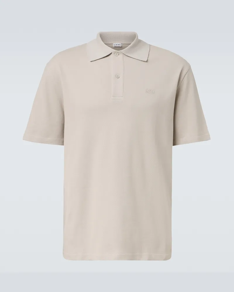 Loewe Polo Double L in cotone piqué Grigio