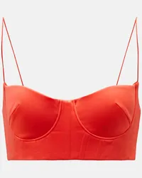 Alex Perry Bralette Hart in crêpe di raso Arancione