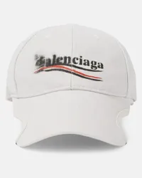 Balenciaga Cappello da baseball in drill di cotone Bianco