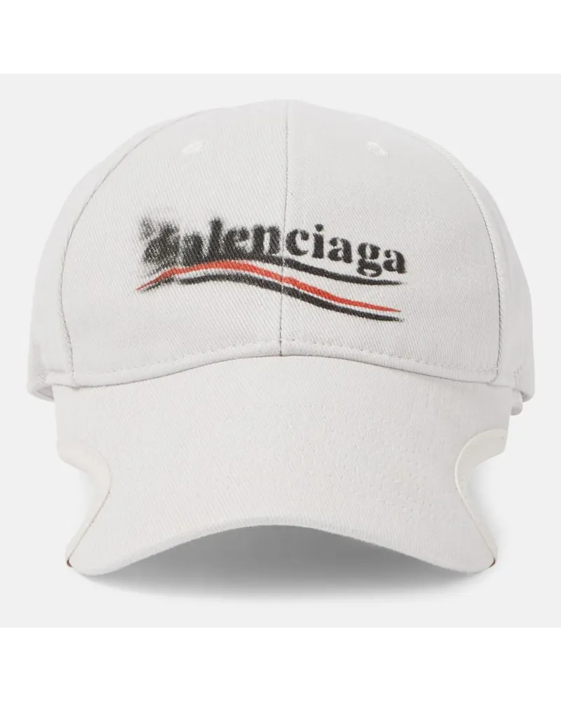 Balenciaga Cappello da baseball in drill di cotone Bianco