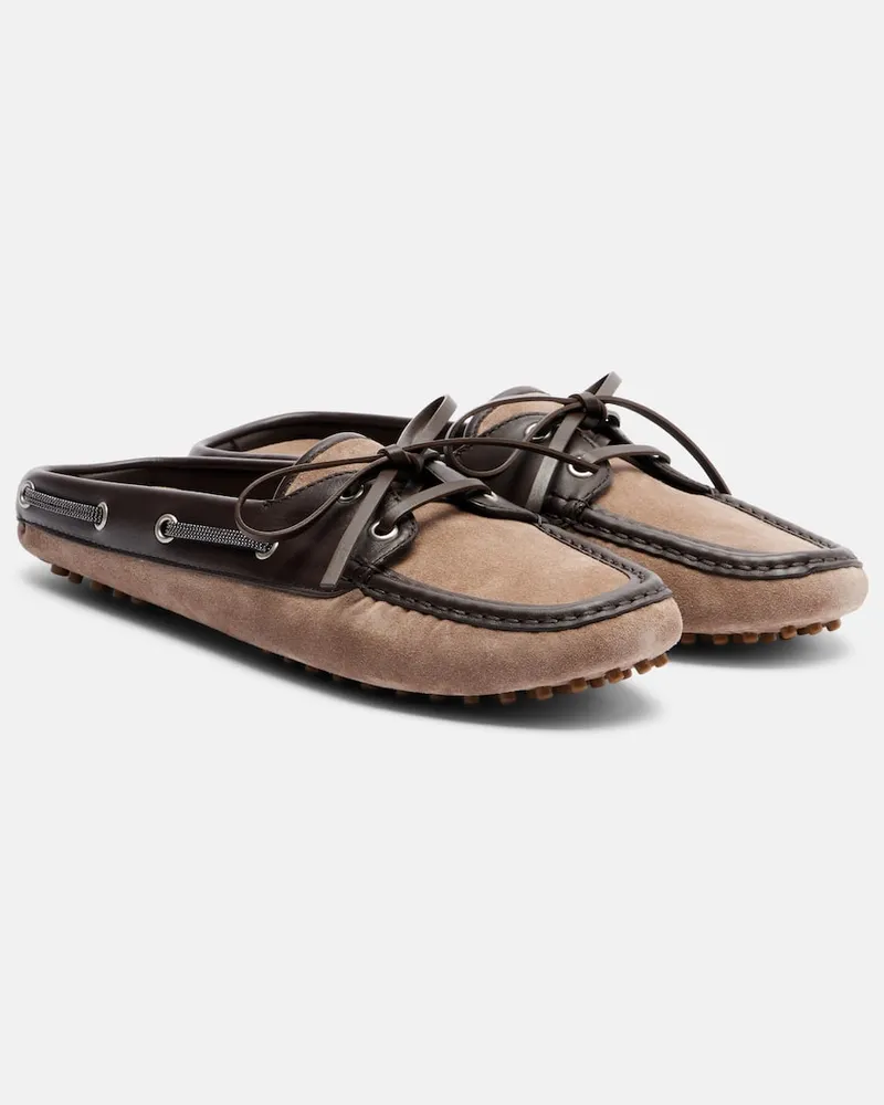 Brunello Cucinelli Mules in suede Marrone