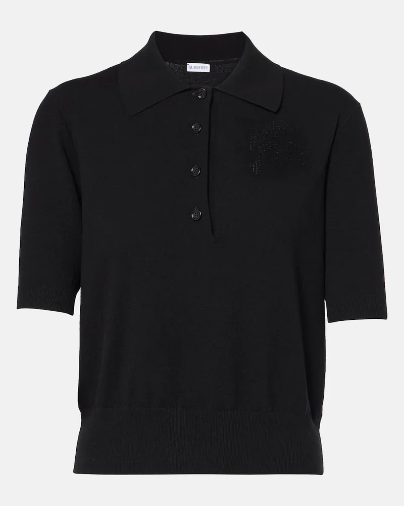 Burberry Polo in misto cotone Nero