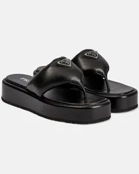 Prada Sandali con plateau in pelle imbottita Nero